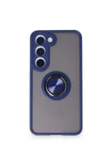 Newface Samsung Galaxy S24 FE Kılıf Montreal Yüzüklü Silikon Kapak - Lacivert