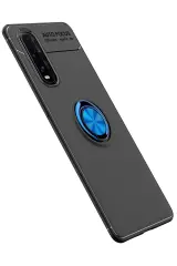 Newface Oppo Find X2 Kılıf Range Yüzüklü Silikon - Siyah-Mavi