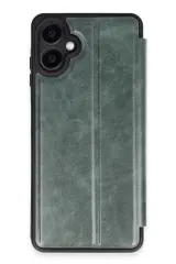 Newface Samsung Galaxy A06 Kılıf Flip Cover - Koyu Yeşil