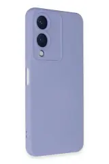 Newface Vivo Y17S Kılıf Nano içi Kadife Silikon - Lila