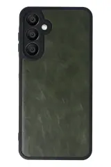 Newface Samsung Galaxy A16 5G Kılıf Aras Deri Kapak - Koyu Yeşil