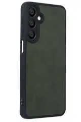 Newface Samsung Galaxy A16 5G Kılıf Aras Deri Kapak - Koyu Yeşil