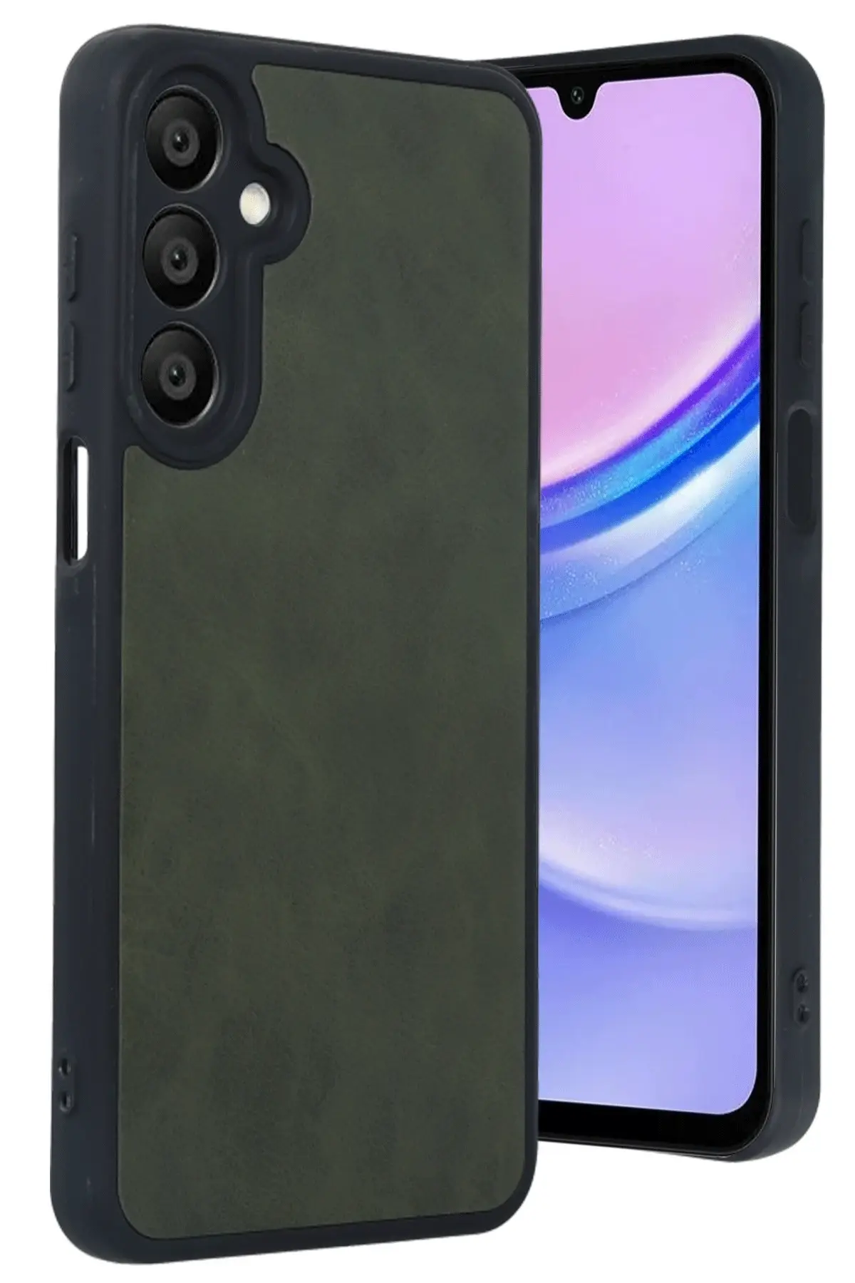 Newface Samsung Galaxy A16 5G Kılıf Aras Deri Kapak - Koyu Yeşil