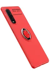 Newface Oppo Find X2 Kılıf Range Yüzüklü Silikon - Kırmızı