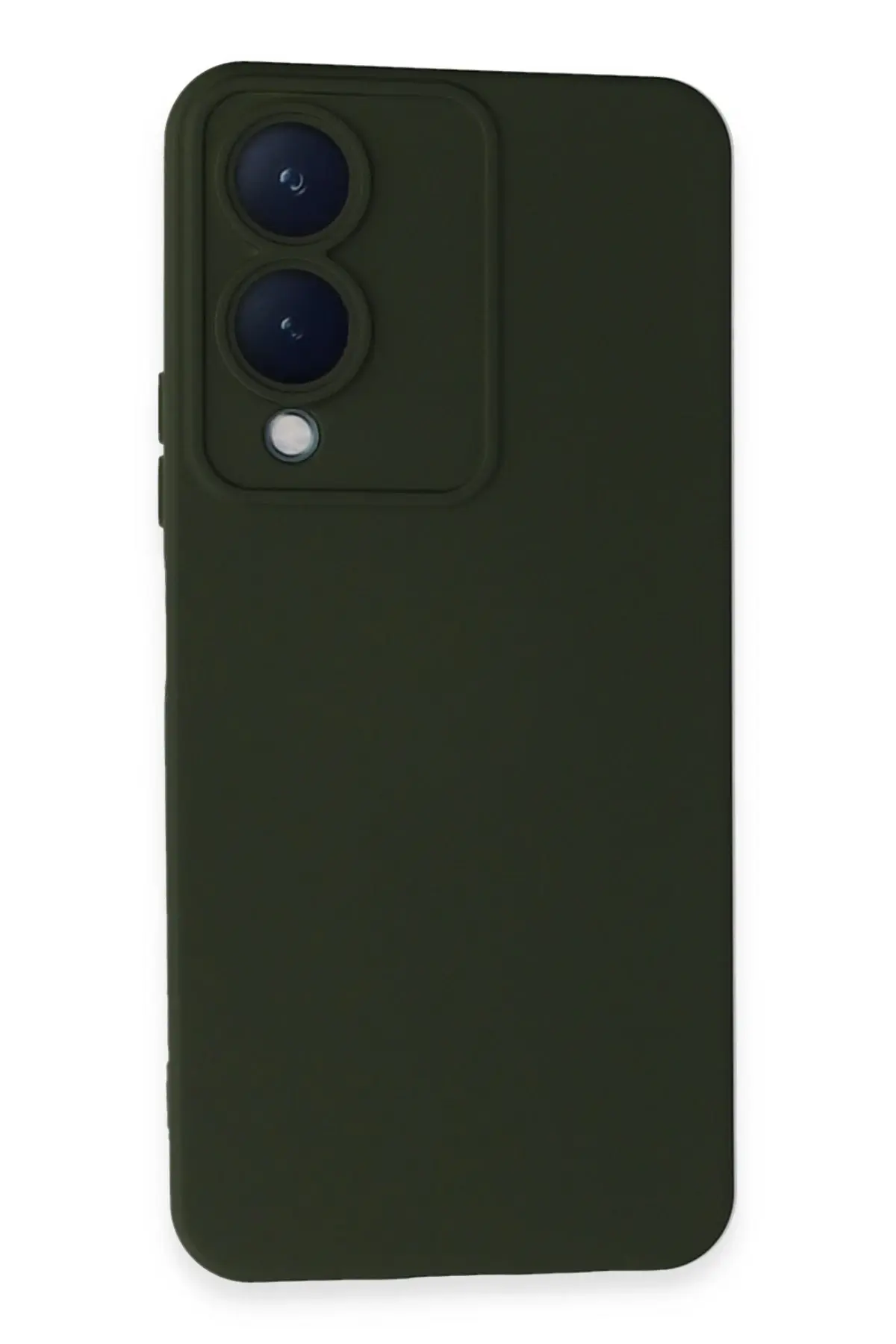 Newface Vivo Y17S Kılıf Nano içi Kadife Silikon - Koyu Yeşil