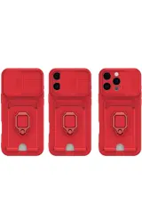 Newface iPhone 16 Kılıf Zuma Kartvizitli Yüzüklü Silikon - Pembe