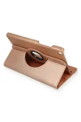 Newface Samsung Galaxy Tab A9 Kılıf 360 Tablet Deri Kılıf - Rose Gold