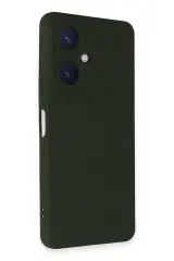 Newface Vivo Y27 Kılıf Nano içi Kadife Silikon - Koyu Yeşil