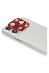 Newface iPhone 13 Pro Max Pers Alüminyum Kamera Lens - Kırmızı