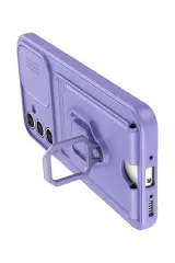 Newface Samsung Galaxy S24 FE Kılıf Zuma Kartvizitli Yüzüklü Silikon - Lila