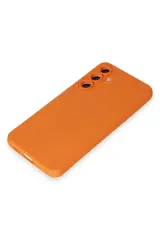 Newface Samsung Galaxy S24 Kılıf Nano içi Kadife Silikon - Turuncu