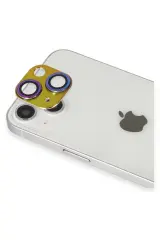 Newface iPhone 13 Pers Alüminyum Kamera Lens - Rainbow