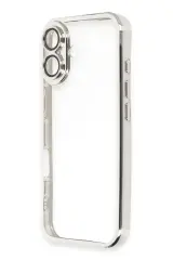 Newface iPhone 16 Kılıf Razer Lensli Silikon - Gümüş