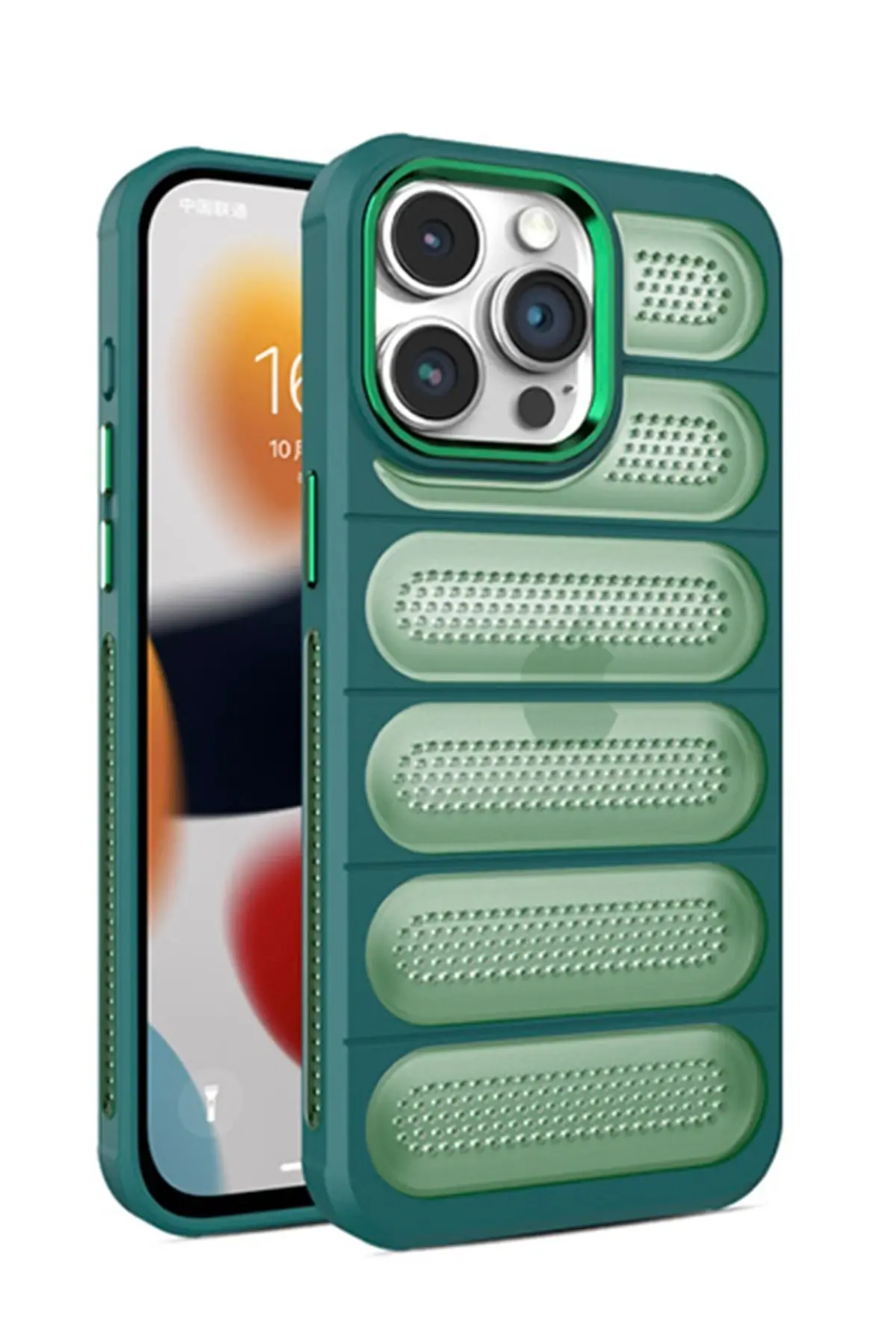 Newface iPhone 14 Pro Max Kılıf Airmax Silikon Kapak - Koyu Yeşil