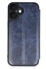Newface iPhone 16 Kılıf Flip Cover - Lacivert