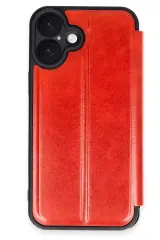 Newface iPhone 16 Kılıf Flip Cover - Kırmızı