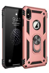 Newface iPhone XS Max Kılıf Sofya Yüzüklü Silikon Kapak - Rose