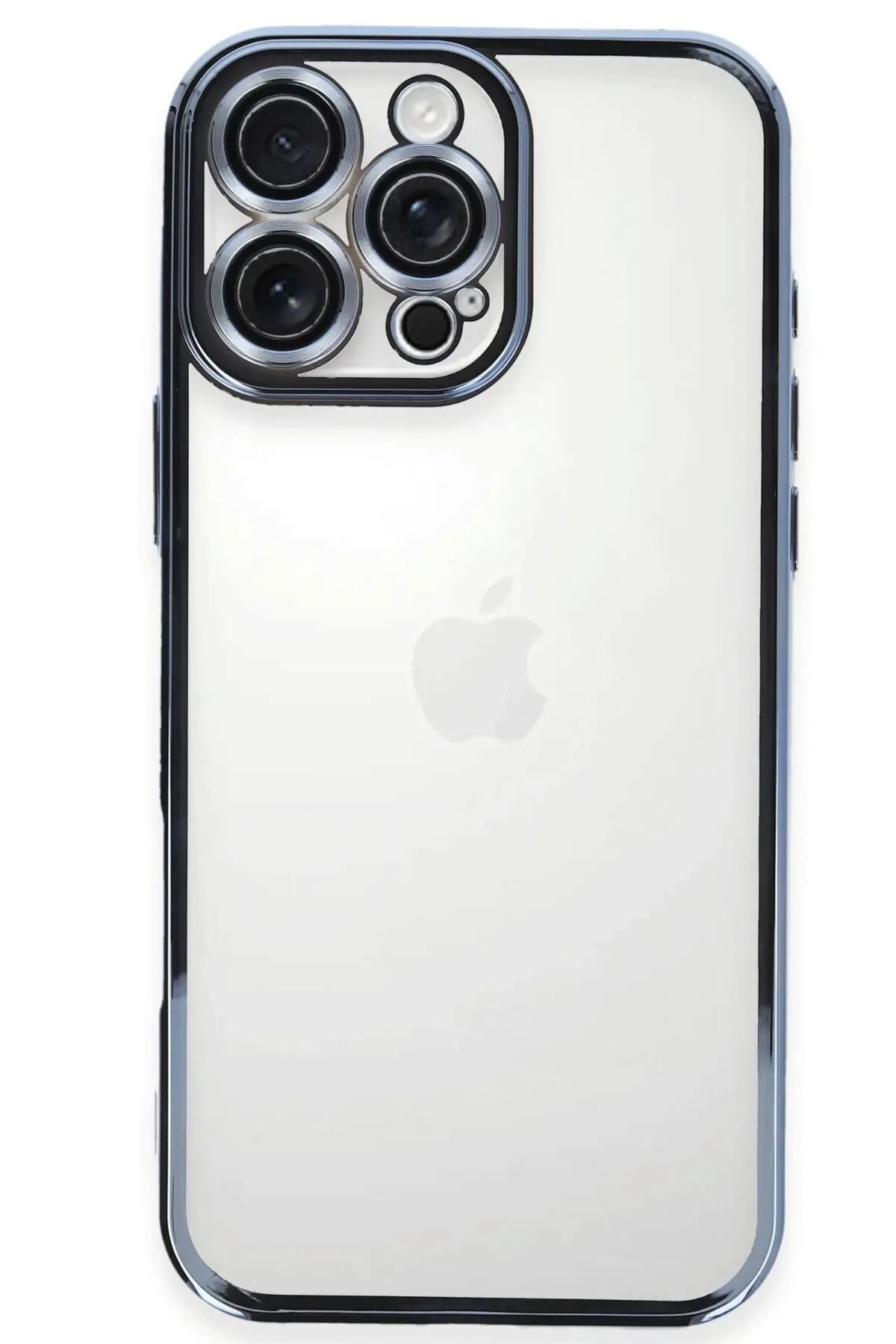 Newface iPhone 16 Pro Kılıf Razer Lensli Silikon - Açık Mavi