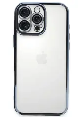 Newface iPhone 16 Pro Kılıf Razer Lensli Silikon - Açık Mavi