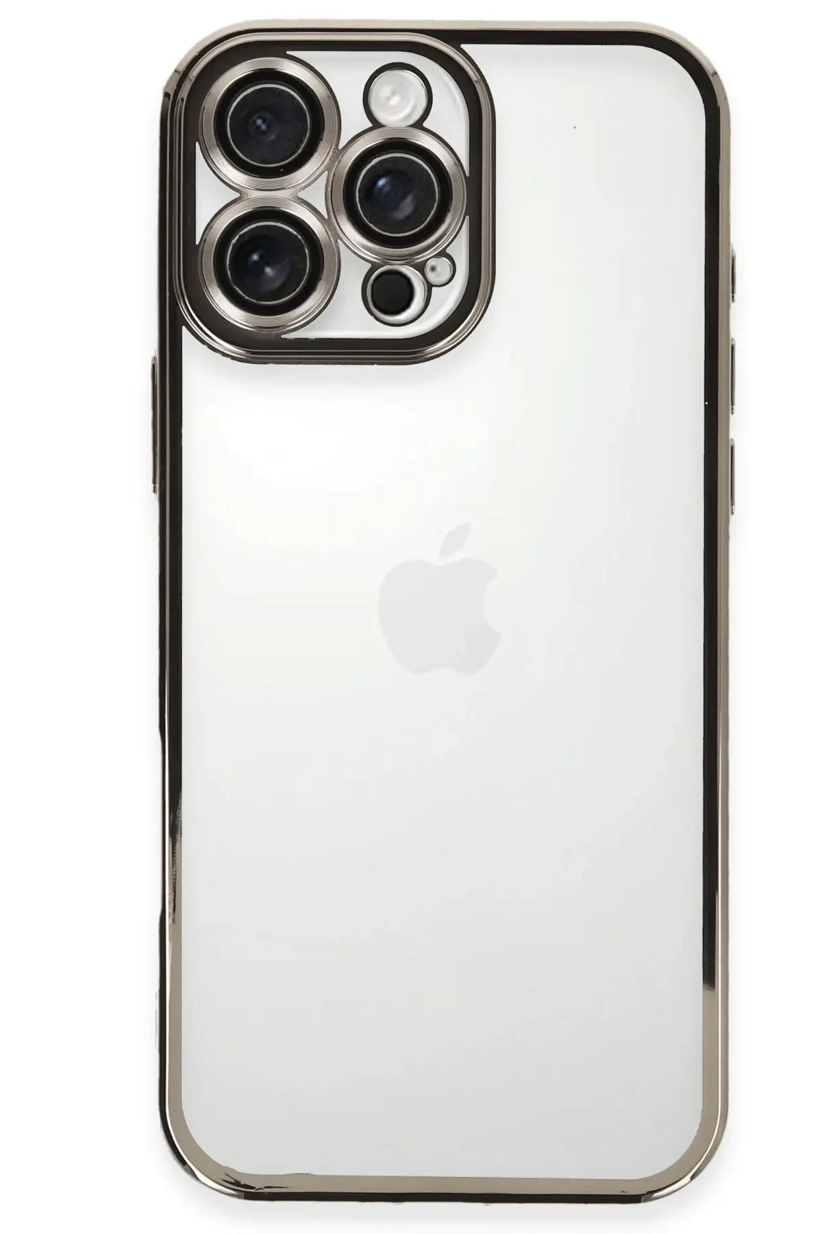 Newface iPhone 16 Pro Kılıf Razer Lensli Silikon - Titanyum Gri