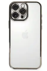 Newface iPhone 16 Pro Kılıf Razer Lensli Silikon - Titanyum Gri