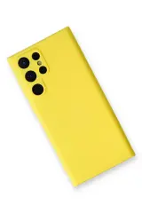 Newface Samsung Galaxy S24 Ultra Kılıf Nano içi Kadife Silikon - Sarı