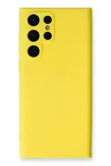 Newface Samsung Galaxy S24 Ultra Kılıf Nano içi Kadife Silikon - Sarı