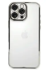 Newface iPhone 16 Pro Max Kılıf Razer Lensli Silikon - Gümüş