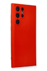 Newface Samsung Galaxy S24 Ultra Kılıf Nano içi Kadife Silikon - Kırmızı