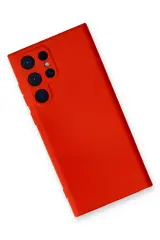 Newface Samsung Galaxy S24 Ultra Kılıf Nano içi Kadife Silikon - Kırmızı