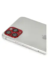 Newface iPhone 11 Pro Max Pers Alüminyum Kamera Lens - Kırmızı