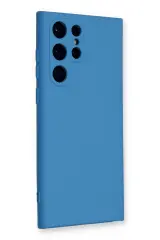 Newface Samsung Galaxy S24 Ultra Kılıf Nano içi Kadife Silikon - Mavi