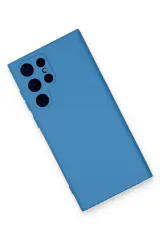 Newface Samsung Galaxy S24 Ultra Kılıf Nano içi Kadife Silikon - Mavi