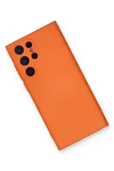 Newface Samsung Galaxy S24 Ultra Kılıf Nano içi Kadife Silikon - Turuncu