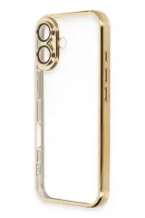 Newface iPhone 16 Plus Kılıf Razer Lensli Silikon - Gold