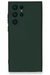 Newface Samsung Galaxy S24 Ultra Kılıf Nano içi Kadife Silikon - Koyu Yeşil