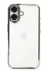 Newface iPhone 16 Plus Kılıf Razer Lensli Silikon - Gümüş