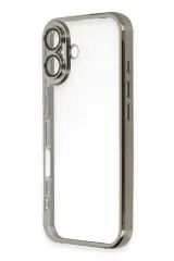 Newface iPhone 16 Plus Kılıf Razer Lensli Silikon - Titanyum Gri