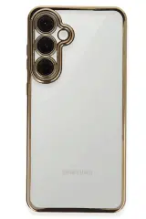 Newface Samsung Galaxy S24 FE Kılıf Razer Lensli Silikon - Gold