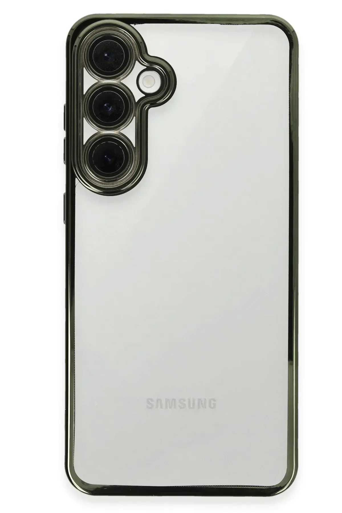 Newface Samsung Galaxy S24 FE Kılıf Razer Lensli Silikon - Yeşil