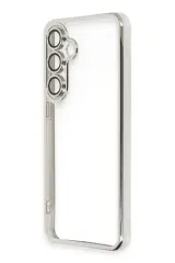 Newface Samsung Galaxy S24 FE Kılıf Razer Lensli Silikon - Gümüş