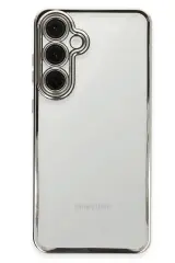 Newface Samsung Galaxy S24 FE Kılıf Razer Lensli Silikon - Gümüş