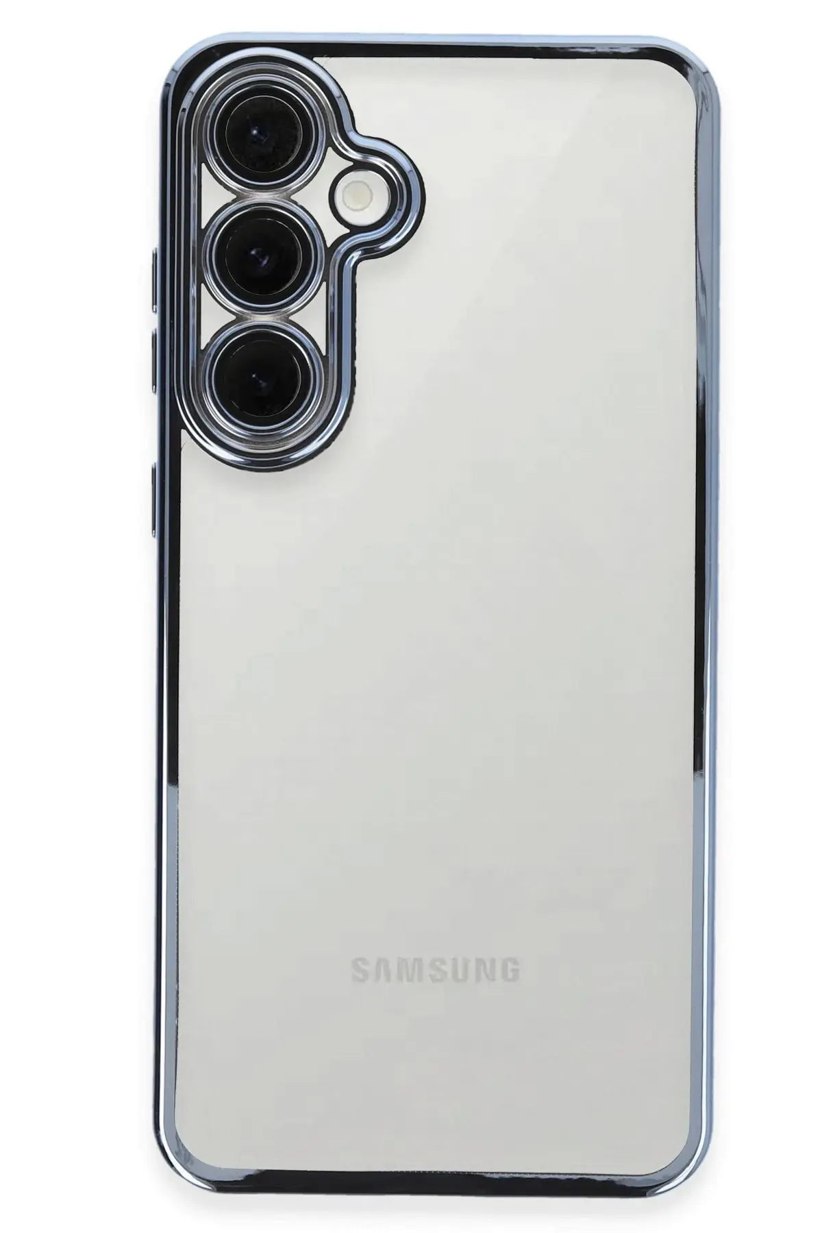 Newface Samsung Galaxy S24 FE Kılıf Razer Lensli Silikon - Lacivert