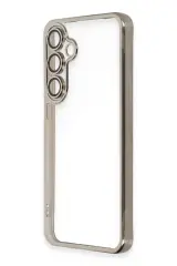 Newface Samsung Galaxy S24 FE Kılıf Razer Lensli Silikon - Titanyum Gri