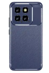 Newface Xiaomi Mi 14T Kılıf Auto Focus Karbon Kapak - Lacivert