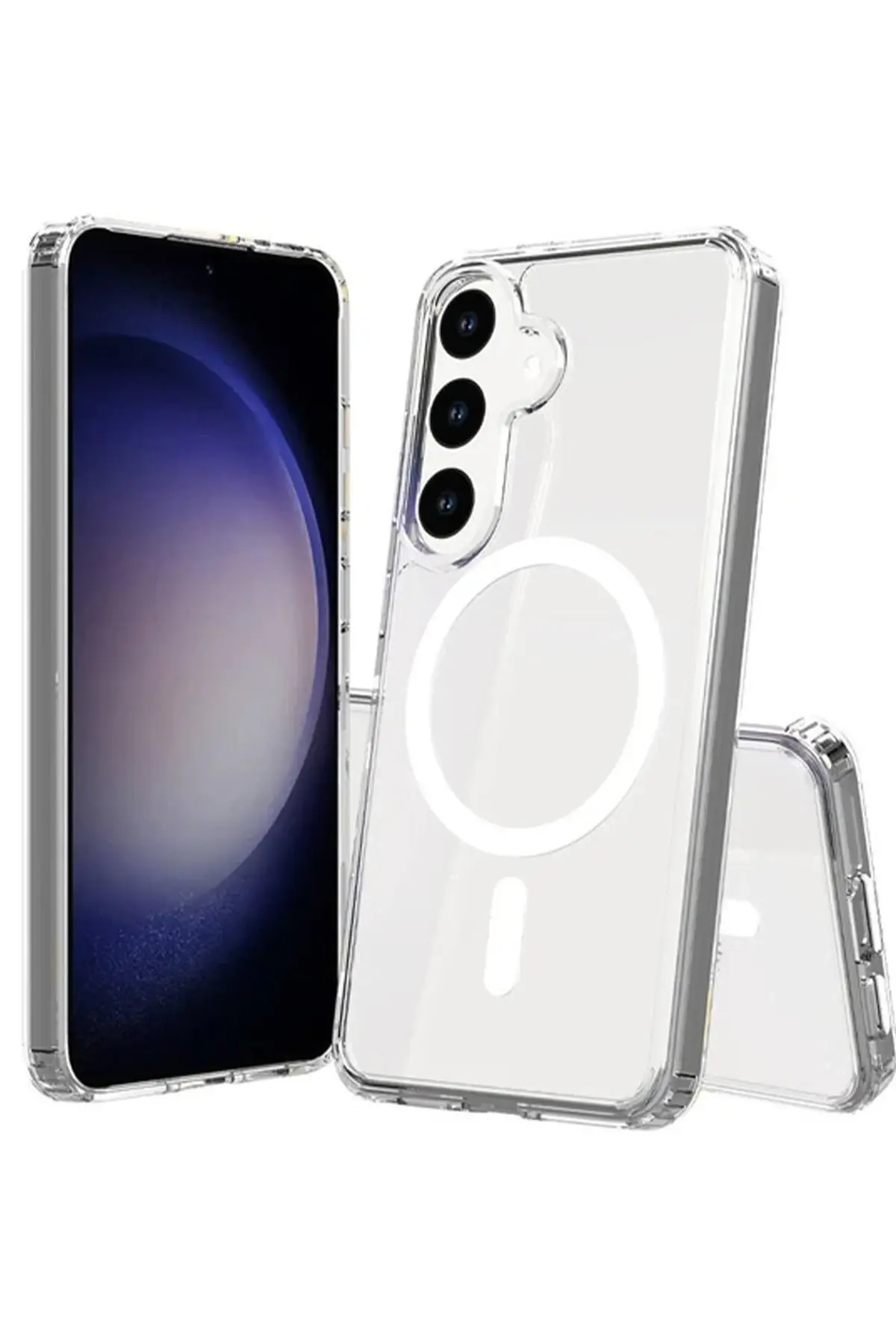 Newface Samsung Galaxy S24 Plus Kılıf Magneticsafe Şeffaf Silikon - Şeffaf