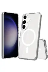 Newface Samsung Galaxy S24 Plus Kılıf Magneticsafe Şeffaf Silikon - Şeffaf