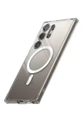 Newface Samsung Galaxy S24 Ultra Kılıf Magneticsafe Şeffaf Silikon - Şeffaf