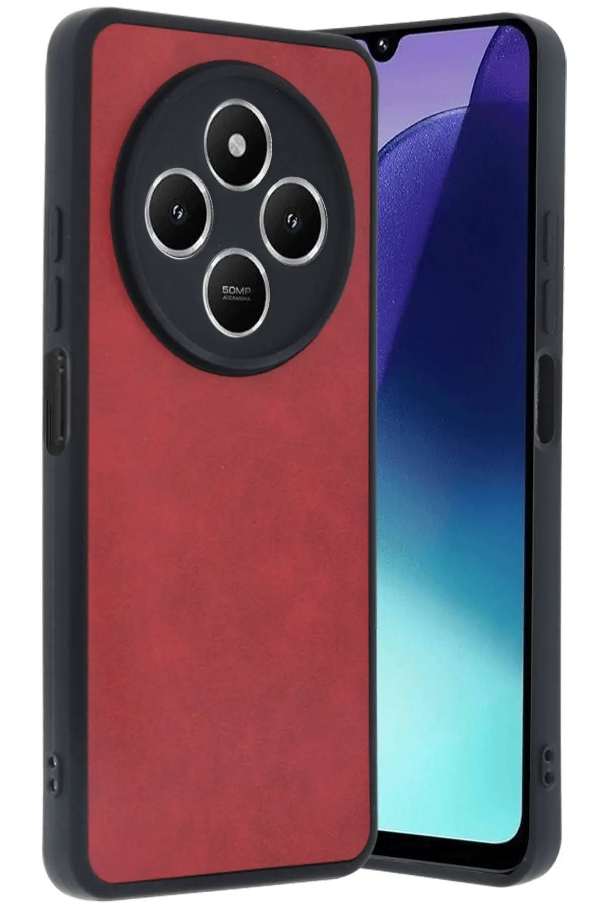 Newface Xiaomi Redmi 14C Kılıf Aras Deri Kapak - Kırmızı