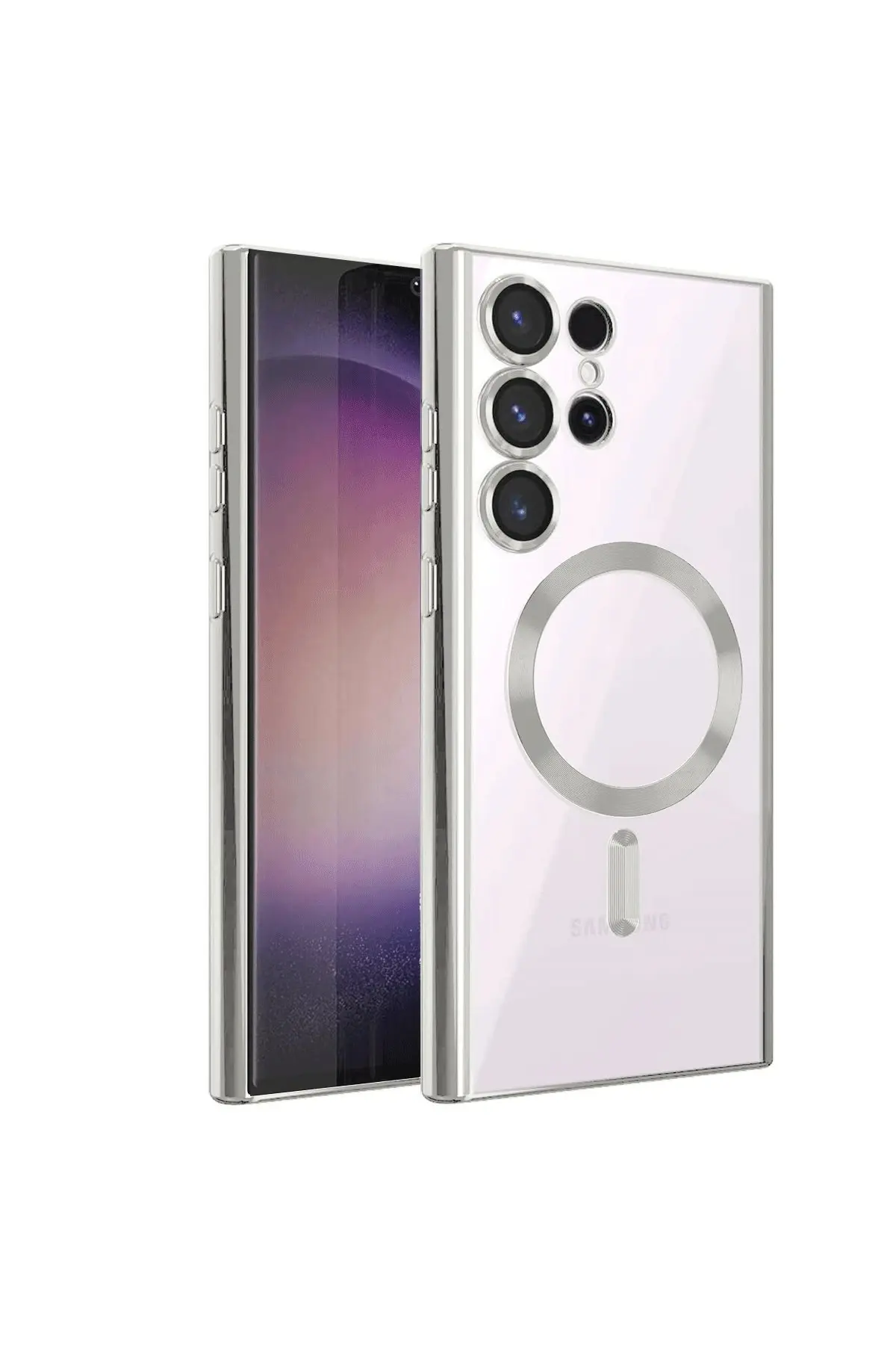 Newface Samsung Galaxy S23 Ultra Kılıf Kross Magneticsafe Kapak - Titan Gri